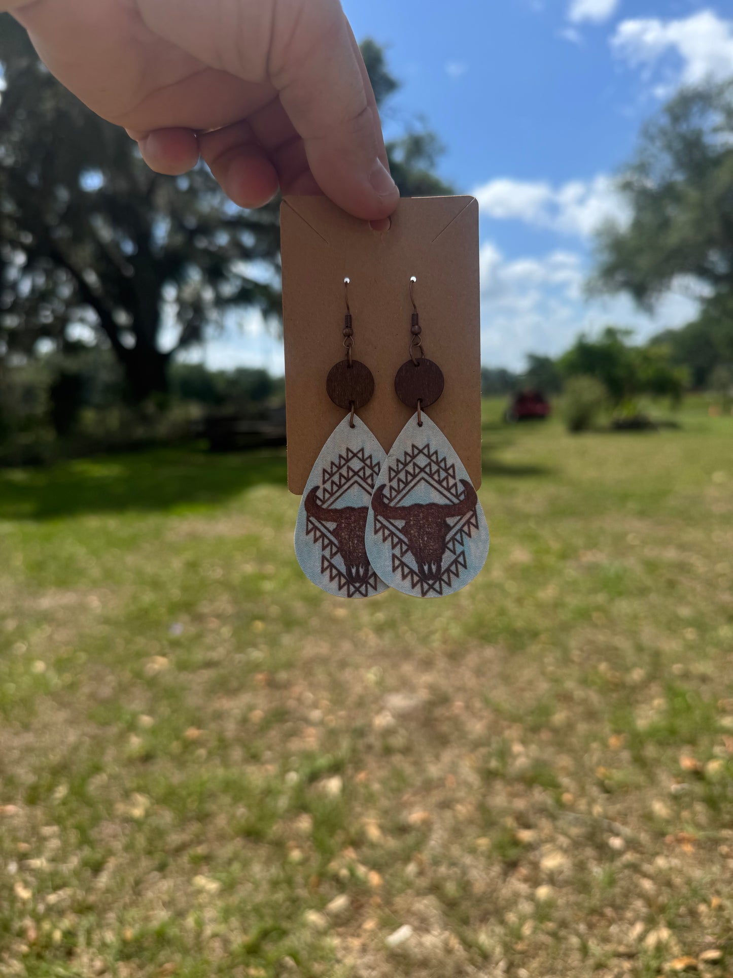 Vintage Droplet Bull Head Earrings