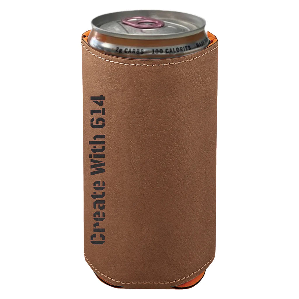 Tall Slim Leather Can Koozie
