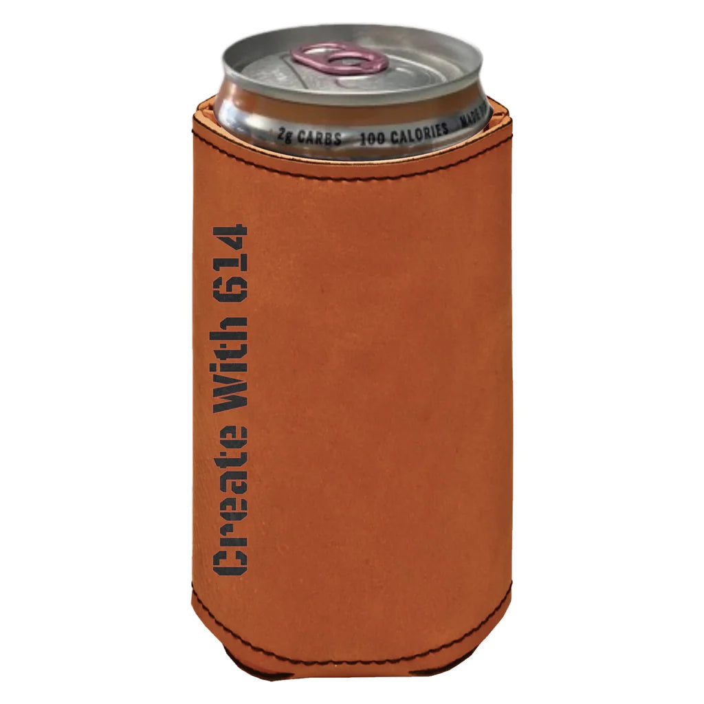 Tall Slim Leather Can Koozie