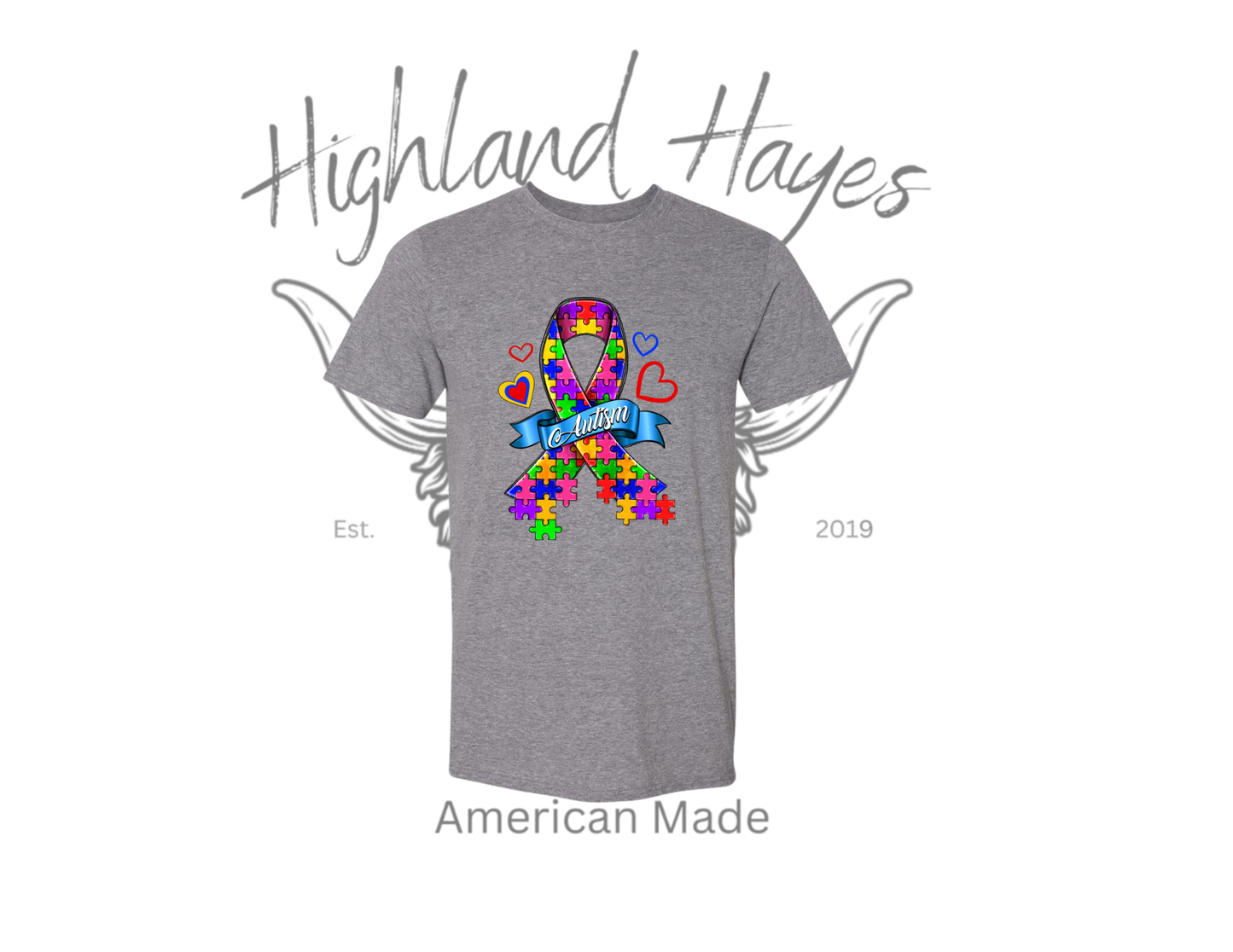 Autism Awareness Front Only Ribbon