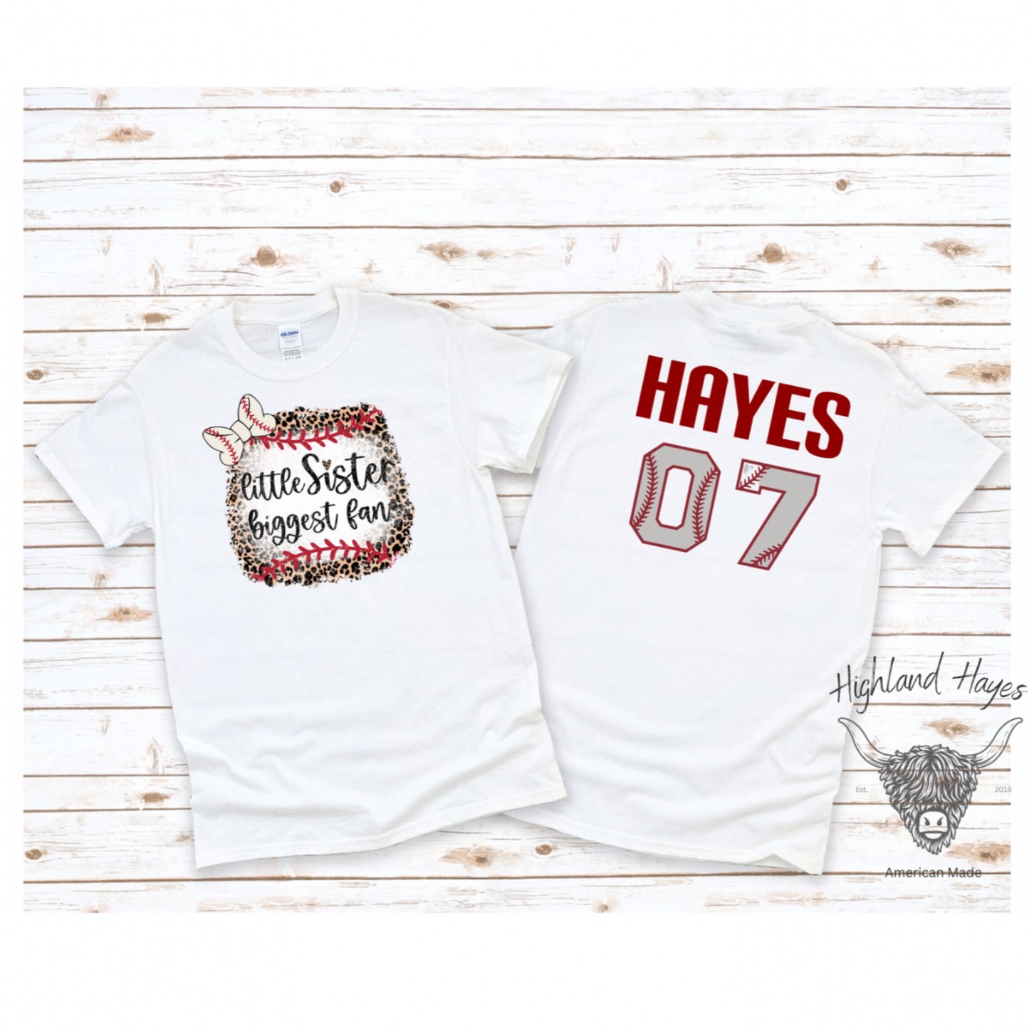 Little Sister Biggest Fan Baseball Shirt