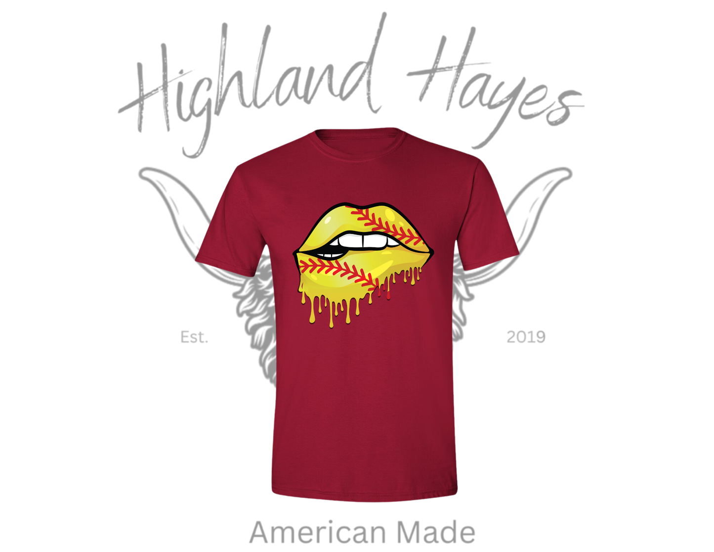 Softball Dripping Lip T-Shirt