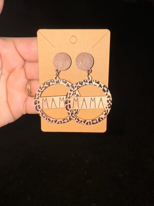 Mama- cheetah earrings